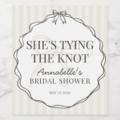 Étiquette Pour Bouteilles De Vin Noir Coquette Bow Beige Fête des mariées Favoriser (Étiquettes simples)