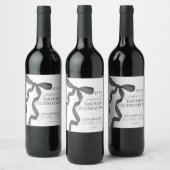 Étiquette Pour Bouteilles De Vin Noir Coquette Bow fête d'anniversaire Faveurs (Bouteilles)