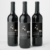 Étiquette Pour Bouteilles De Vin Noir de Noël le plus joyeux (Bouteilles)