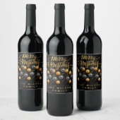 Étiquette Pour Bouteilles De Vin Noir de Noël moderne (Bouteilles)