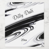 Étiquette Pour Bouteilles De Vin Noir et blanc moderne (Étiquettes simples)