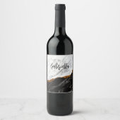 Étiquette Pour Bouteilles De Vin Noir et Marbre blanc (Devant)