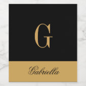 Étiquette Pour Bouteilles De Vin Noir or (Étiquettes simples)