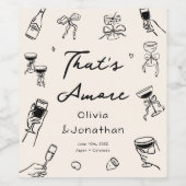 Étiquette Pour Bouteilles De Vin Noir qui est plus Mariage main tiré (Étiquettes simples)