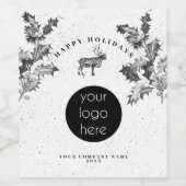 Étiquette Pour Bouteilles De Vin Noir Rustique Blanc Vacances Affaires Logo Noël (Étiquettes simples)