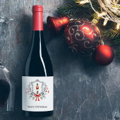 Étiquette Pour Bouteilles De Vin Noisette de Noël Holly Berry Crest