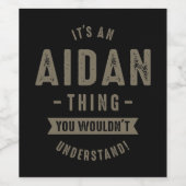 Étiquette Pour Bouteilles De Vin Nom Aidan (Étiquettes simples)