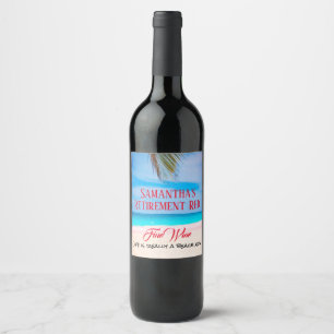 Étiquette Pour Bouteilles De Vin Nom Beach Sand Retraite Rouge Vin fin
