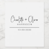 Étiquette Pour Bouteilles De Vin Nom de script manuscrit Couple Mariage (Étiquettes simples)