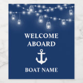 Étiquette Pour Bouteilles De Vin Nom du bateau nautique Ancre Jar String Lumières B (Étiquettes simples)
