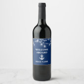 Étiquette Pour Bouteilles De Vin Nom du bateau nautique Ancre Jar String Lumières B (Devant)