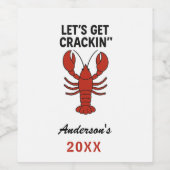 Étiquette Pour Bouteilles De Vin Nom du devis de la fête du homard rouge (Étiquettes simples)