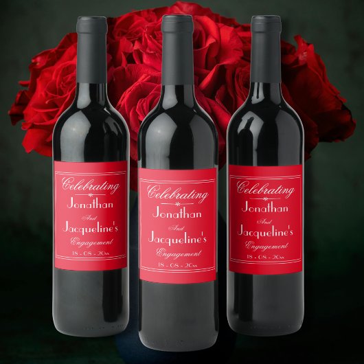 Étiquette Pour Bouteilles De Vin Nom personnalisé du script de la partie d'engageme