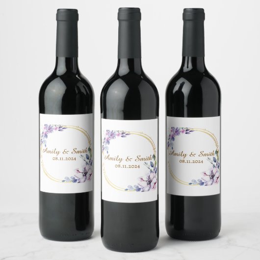 Étiquette Pour Bouteilles De Vin Nom personnalisé Élégant Moderne Mariage . (Bouteilles)