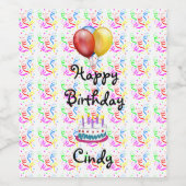 Étiquette Pour Bouteilles De Vin Nom personnalisé Joyeux anniversaire (Étiquettes simples)