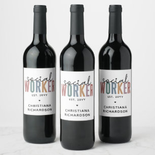 Étiquette Pour Bouteilles De Vin Nom personnalisé Offres de diplôme d'un travailleu