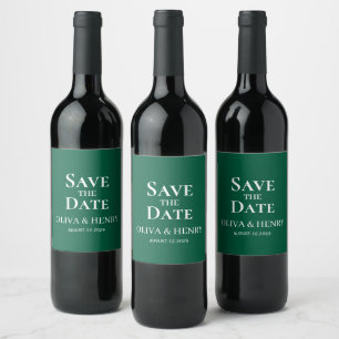 ÉTIQUETTE POUR BOUTEILLES DE VIN NOM PERSONNALISÉ SIMPLE ET ÉLÉGANT SAVE THE DATES