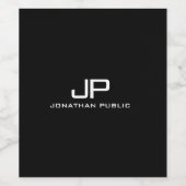 Étiquette Pour Bouteilles De Vin Noms de monogrammes de Modèle de petite entreprise (Étiquettes simples)