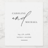 Étiquette Pour Bouteilles De Vin Noms de script moderne simple Mariage blanc (Étiquettes simples)