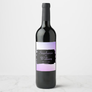 Étiquette Pour Bouteilles De Vin Noms et date du Mariage Lavender