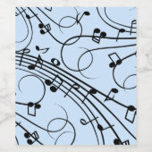 Étiquette Pour Bouteilles De Vin Notes de musique fantaisie Bleu (Étiquettes simples)