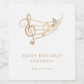 Étiquette Pour Bouteilles De Vin Notes d'or d'anniversaire joyeuses Élégant (Étiquettes simples)