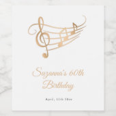 Étiquette Pour Bouteilles De Vin Notes musicales élégantes Anniversaire (Étiquettes simples)