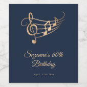 Étiquette Pour Bouteilles De Vin Notes musicales élégantes Anniversaire (Étiquettes simples)