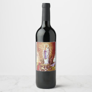 Étiquette Pour Bouteilles De Vin Notre Dame de Lourdes