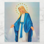 Étiquette Pour Bouteilles De Vin Notre Dame Immaculée Conception Noël (Étiquettes simples)