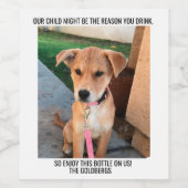 ÉTIQUETTE POUR BOUTEILLES DE VIN NOTRE ENFANT POURRAIT ÊTRE LA RAISON POUR LAQUELLE (Étiquettes simples)