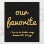 Étiquette Pour Bouteilles De Vin Notre invité préféré à la réception de mariage (Étiquettes simples)