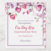 Étiquette Pour Bouteilles De Vin Notre Jour Rosé Saint Valentin (Étiquettes simples)