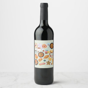 Étiquette Pour Bouteilles De Vin Nourriture française