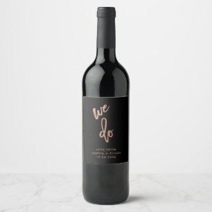 Étiquette Pour Bouteilles De Vin Nous faisons Mariage de script or Rose Faux