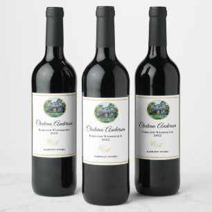 Étiquette Pour Bouteilles De Vin Nouveau Accueil Photo Château Nom Monogram Wine L