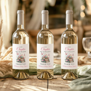 Étiquette Pour Bouteilles De Vin Nouveau Chapitre Fille Rose Livre d'Histoires Baby