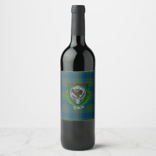 Étiquette Pour Bouteilles De Vin Nouveau Clan écossais Tartan & Crest