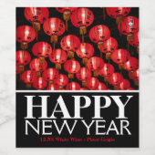 Étiquette Pour Bouteilles De Vin Nouvel An chinois, Lanternes rouges (Étiquettes simples)