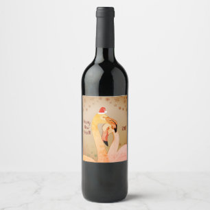 Étiquette Pour Bouteilles De Vin Nouvel an Vin Étiquette Flamant rose Oiseaux