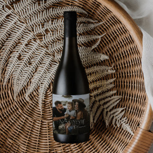 Étiquette Pour Bouteilles De Vin Nouvelle année Photo élégante Art Déco typographie