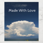 Étiquette Pour Bouteilles De Vin Nuage de Puffy blanc (Étiquettes simples)