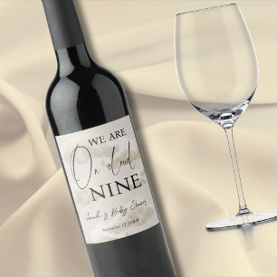 Étiquette Pour Bouteilles De Vin Nuage Neuf Beige Genre Neutre Ciel Baby shower