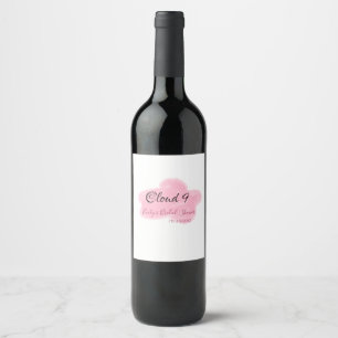 Étiquette Pour Bouteilles De Vin Nuage neuf rouge pastel mariage nommédate