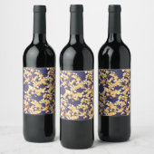 Étiquette Pour Bouteilles De Vin Nuit et or d'Hydrangea (Bouteilles)