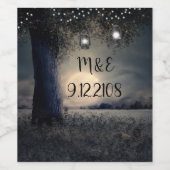 Étiquette Pour Bouteilles De Vin Nuit mariage Lune (Étiquettes simples)