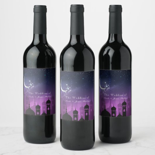 Étiquette Pour Bouteilles De Vin Nuits Arabes Marocaine Violet Lune Vin (Bouteilles)