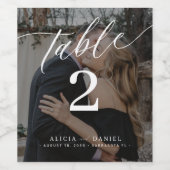 Étiquette Pour Bouteilles De Vin Numéro de table noir et blanc moderne (Étiquettes simples)