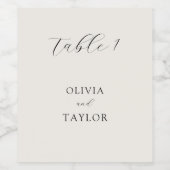 Étiquette Pour Bouteilles De Vin Numéros De Table De Partie Simple Et Élégant Pour  (Étiquettes simples)