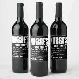 Étiquette Pour Bouteilles De Vin Nurse Funny Prescription Médicale Caduceus Party